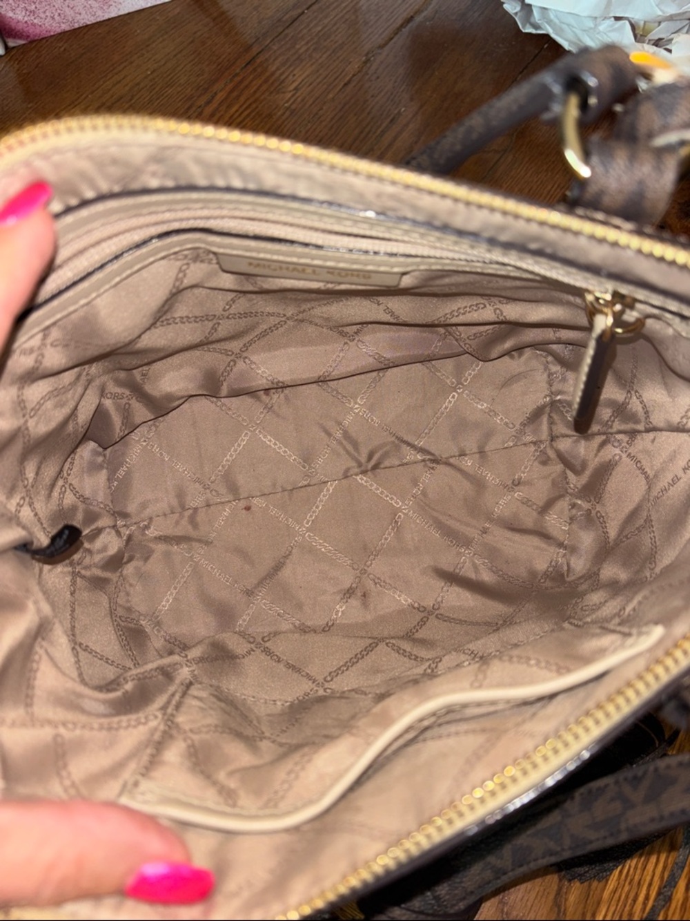 Michael Kors Sullivan Small Convertible Top-Zip Tote - Iridescent Gold - Picture 9 of 12